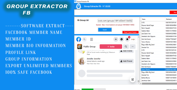 FBook Group Scraper and Friend request and msg sender Tool